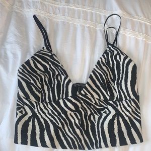ZARA zebra printed crop top